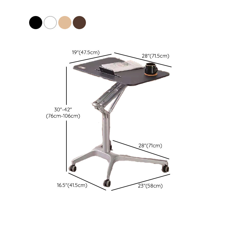 Modern Style Office Desk Rectangular Shape Movable Table with Wheels for Office