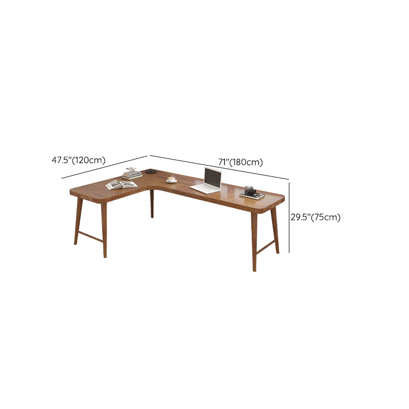 Solid Wood Writing Desk Modern 29.53-inch Tall Office Desk with H-Base