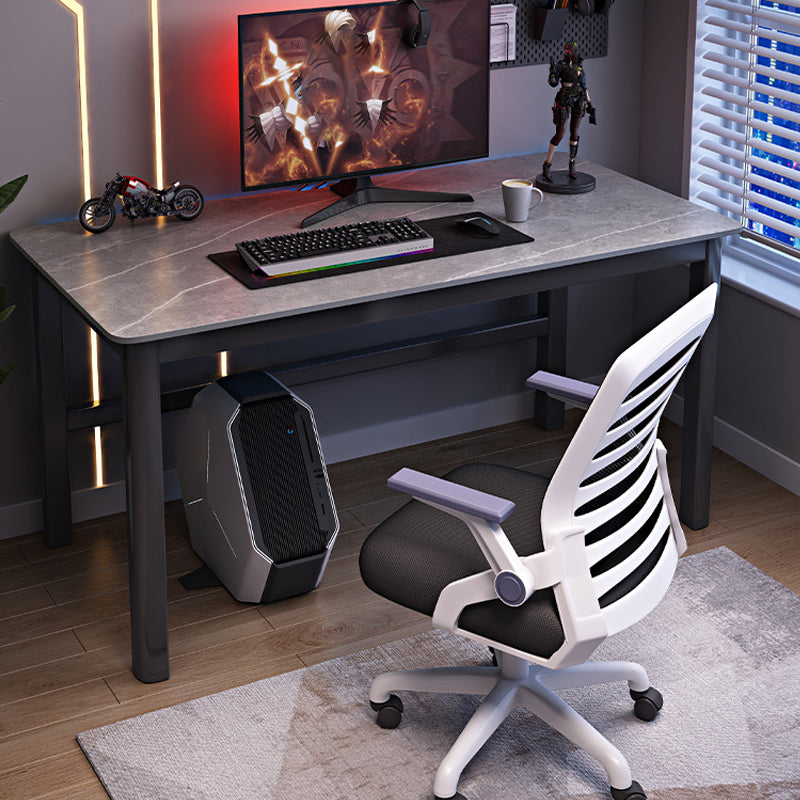 Industrial Rectangular Computer Desk Antique Finish Gaming Desk