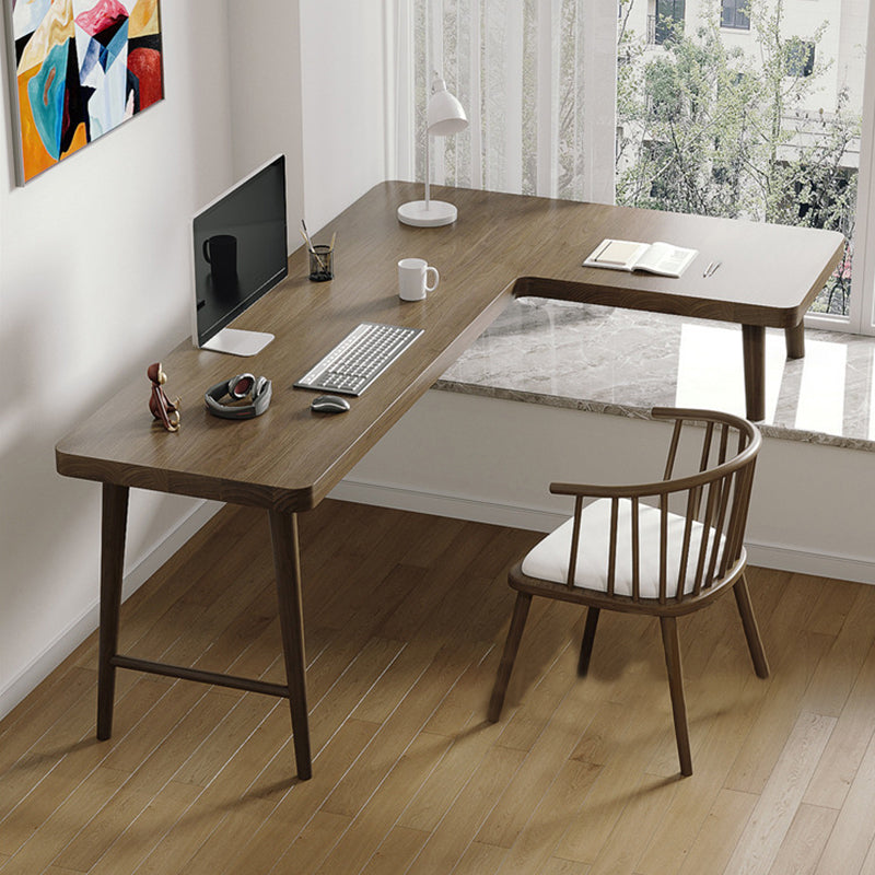 Modern Style Wooden Writing Desk L-Shape Office Table with Legs for Home