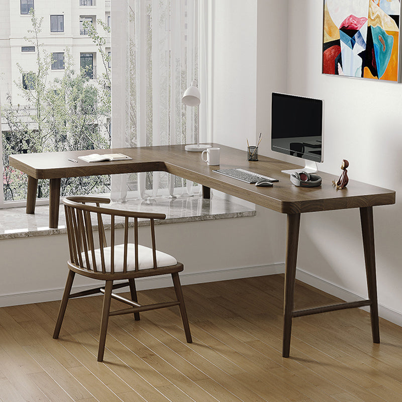 Modern Style Wooden Writing Desk L-Shape Office Table with Legs for Home