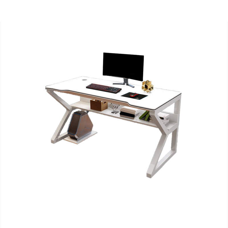 Industrial Wooden Computer Desk Antique Finish Office Desk with Steel Legs