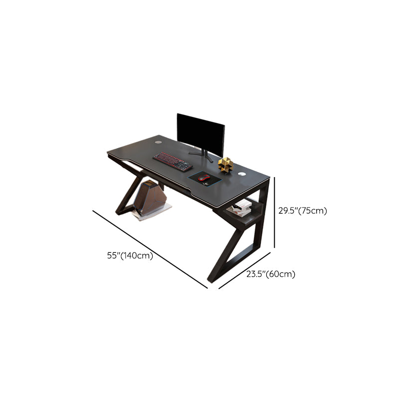 Industrial Wooden Computer Desk Antique Finish Office Desk with Steel Legs