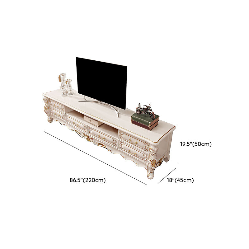 Open Storage TV Media Stand Glam TV Media Console with 6 Drawers