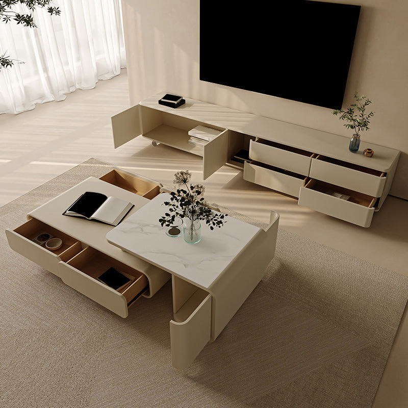 Modern Media Console Wood Media Console TV Stand with 4 Drawers