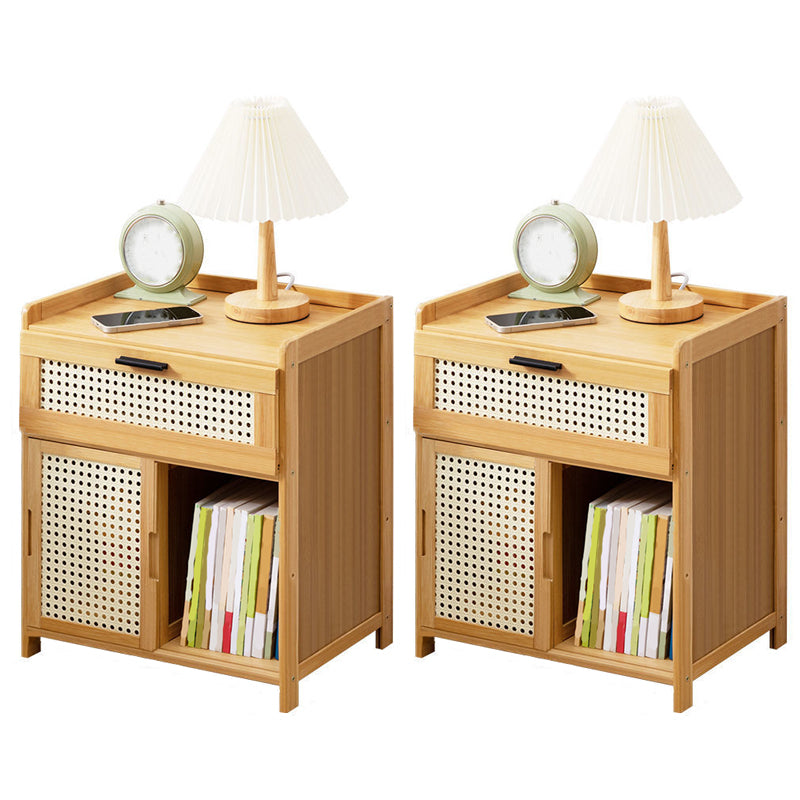 Contemporary Night Table Open Storage Accent Table Nightstand for Home