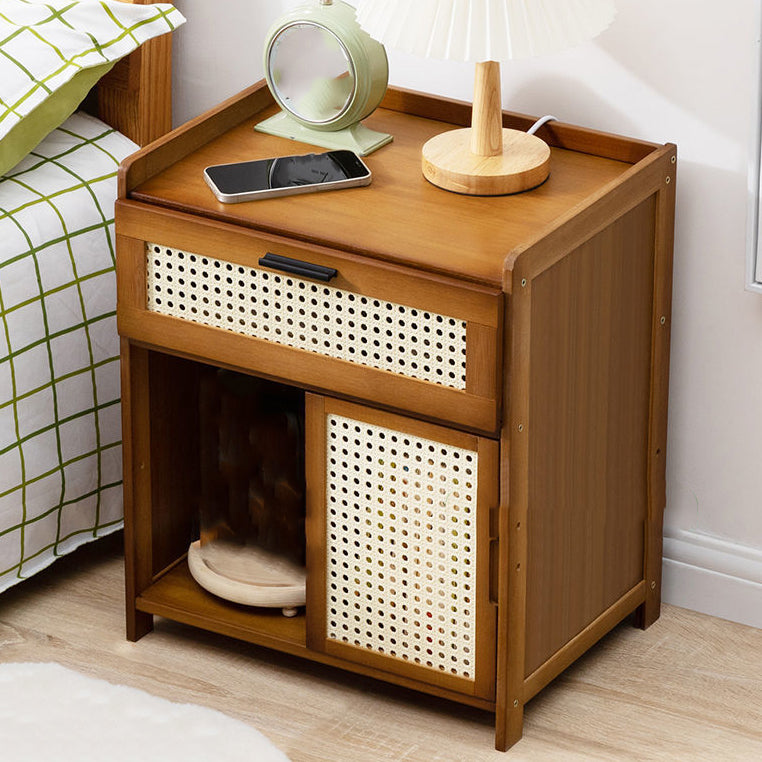 Contemporary Night Table Open Storage Accent Table Nightstand for Home