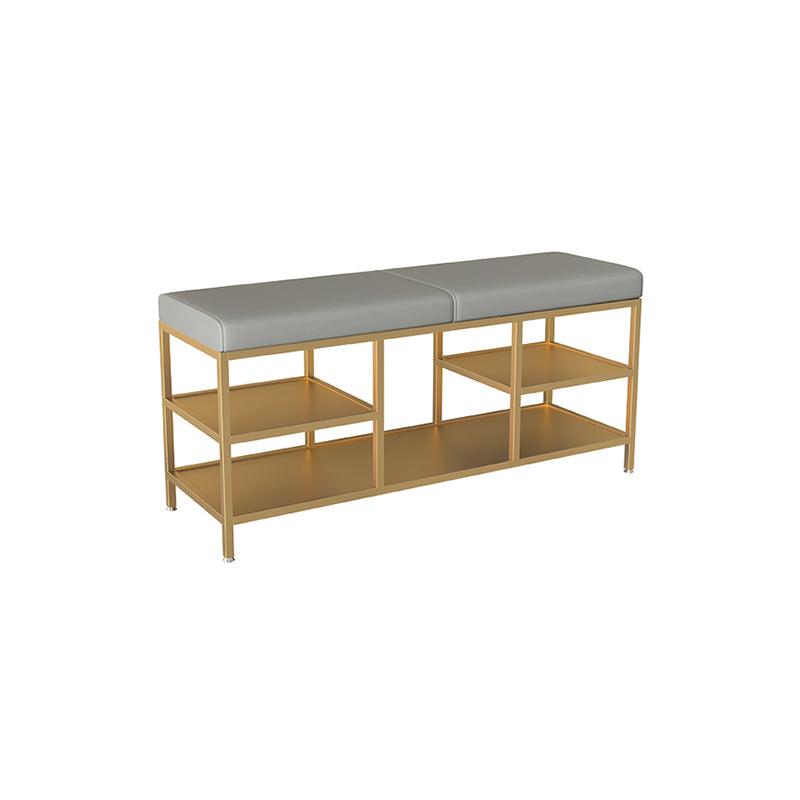 Modern Entryway Bench Cushioned Metal Seating Bench , 12.5 inch Width