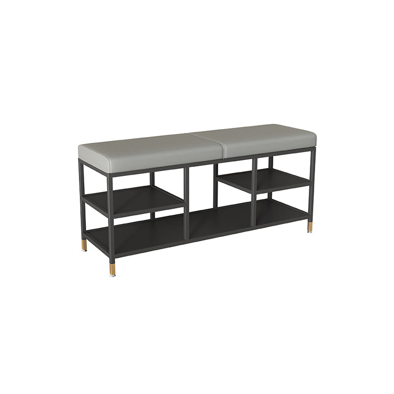 Modern Entryway Bench Cushioned Metal Seating Bench , 12.5 inch Width