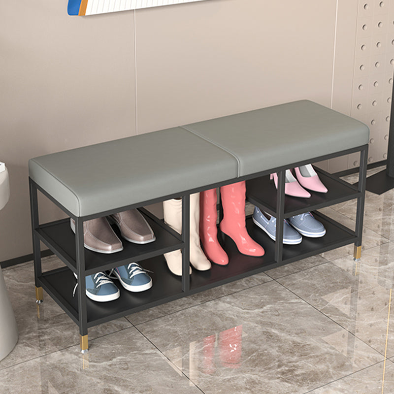 Modern Entryway Bench Cushioned Metal Seating Bench , 12.5 inch Width