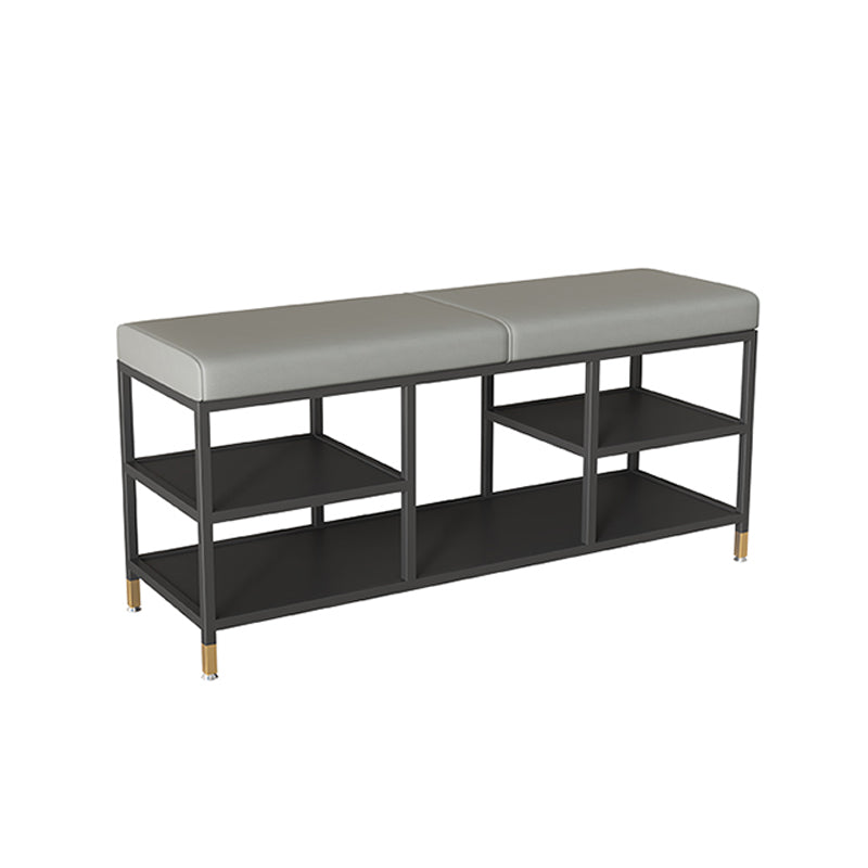 Modern Entryway Bench Cushioned Metal Seating Bench , 12.5 inch Width