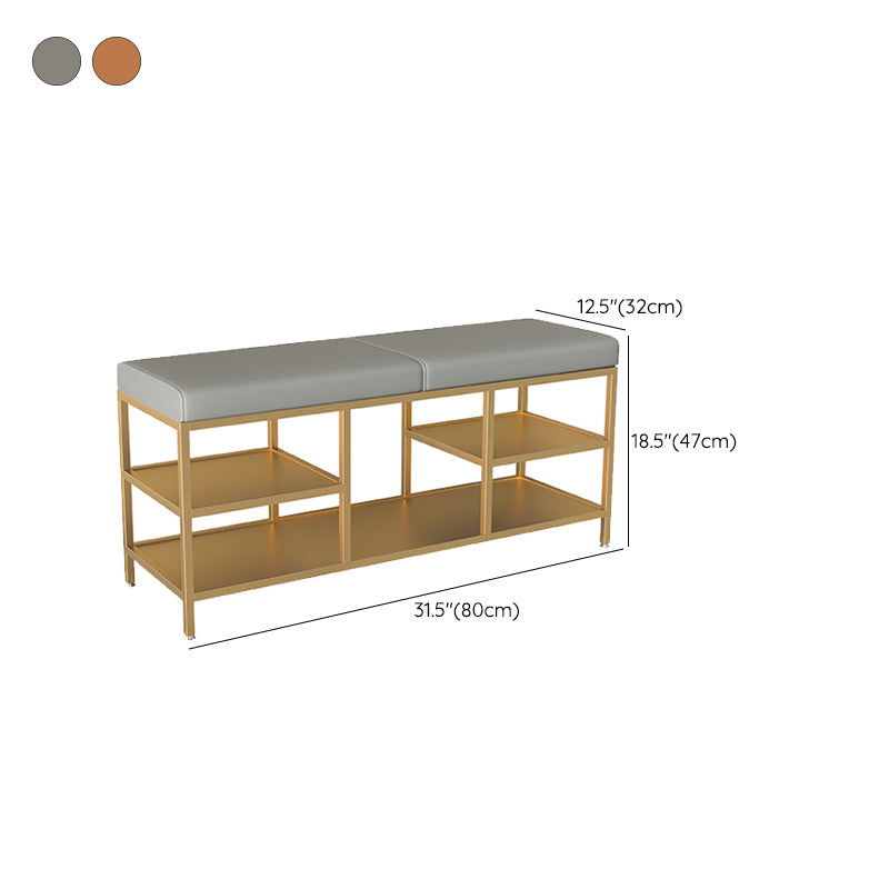 Modern Entryway Bench Cushioned Metal Seating Bench , 12.5 inch Width