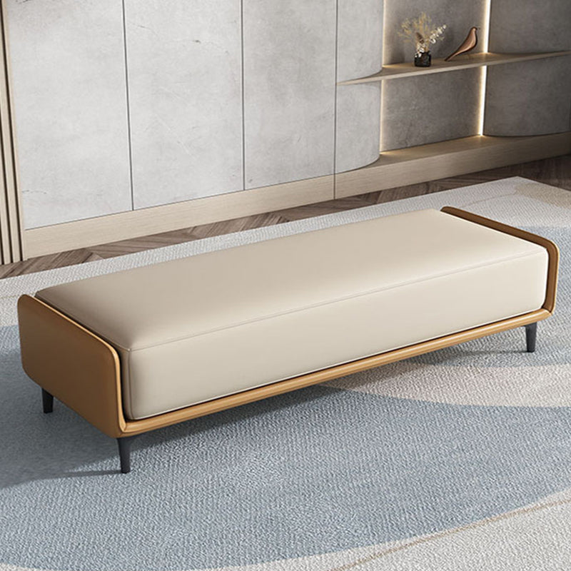 Cushioned Seating Bench Rectangle Entryway and Bedroom Bench , 16.5 inch Width