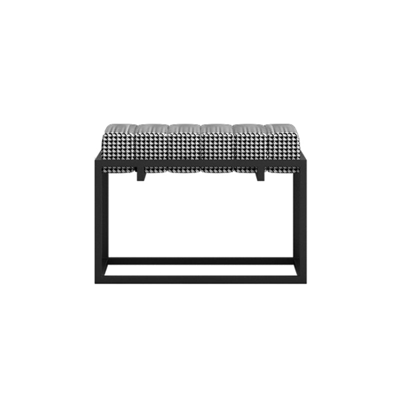 Modern Entryway Bench Cushioned Metal Rectangle Shoe Storage Seating Bench