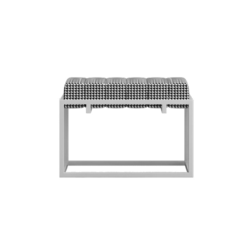 Modern Entryway Bench Cushioned Metal Rectangle Shoe Storage Seating Bench