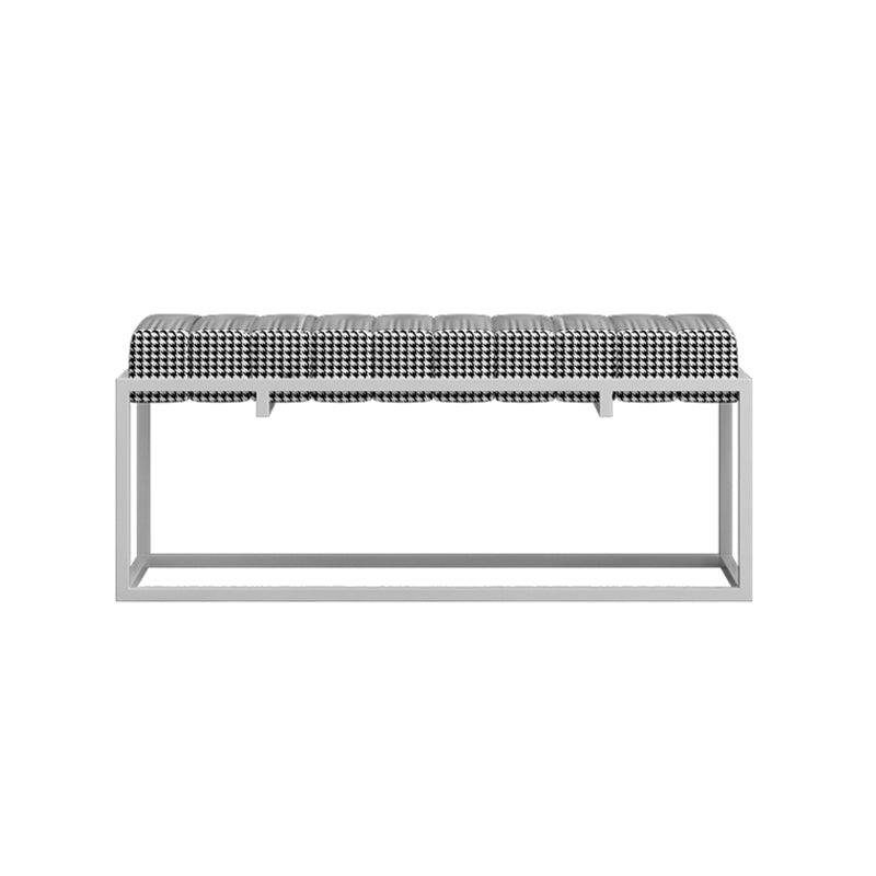 Modern Entryway Bench Cushioned Metal Rectangle Shoe Storage Seating Bench