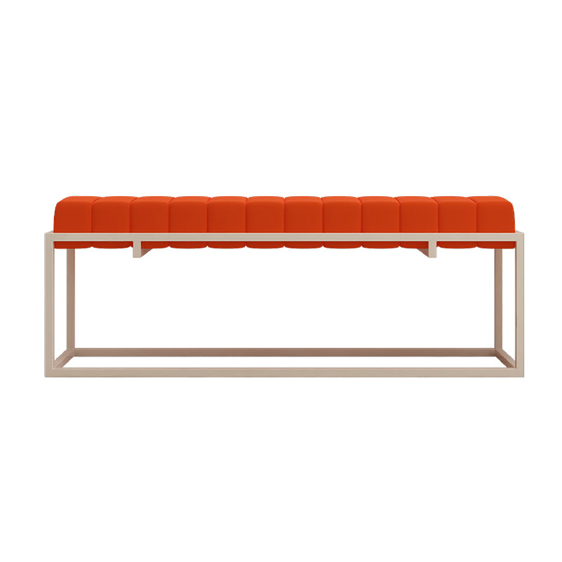 Modern Entryway Bench Cushioned Metal Rectangle Shoe Storage Seating Bench