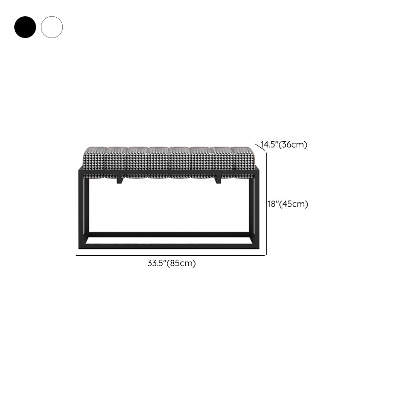 Modern Entryway Bench Cushioned Metal Rectangle Shoe Storage Seating Bench