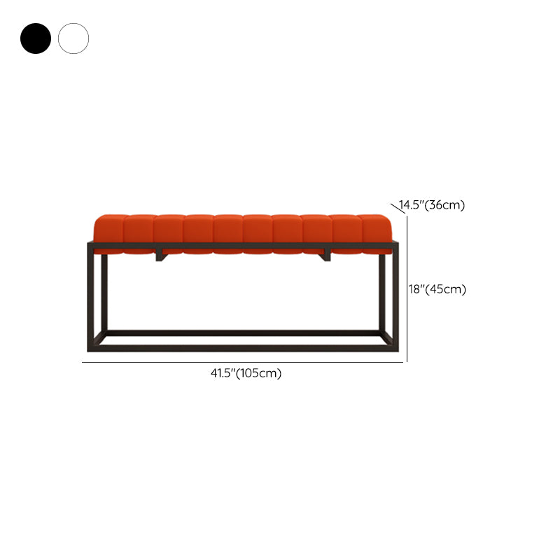 Modern Entryway Bench Cushioned Metal Rectangle Shoe Storage Seating Bench