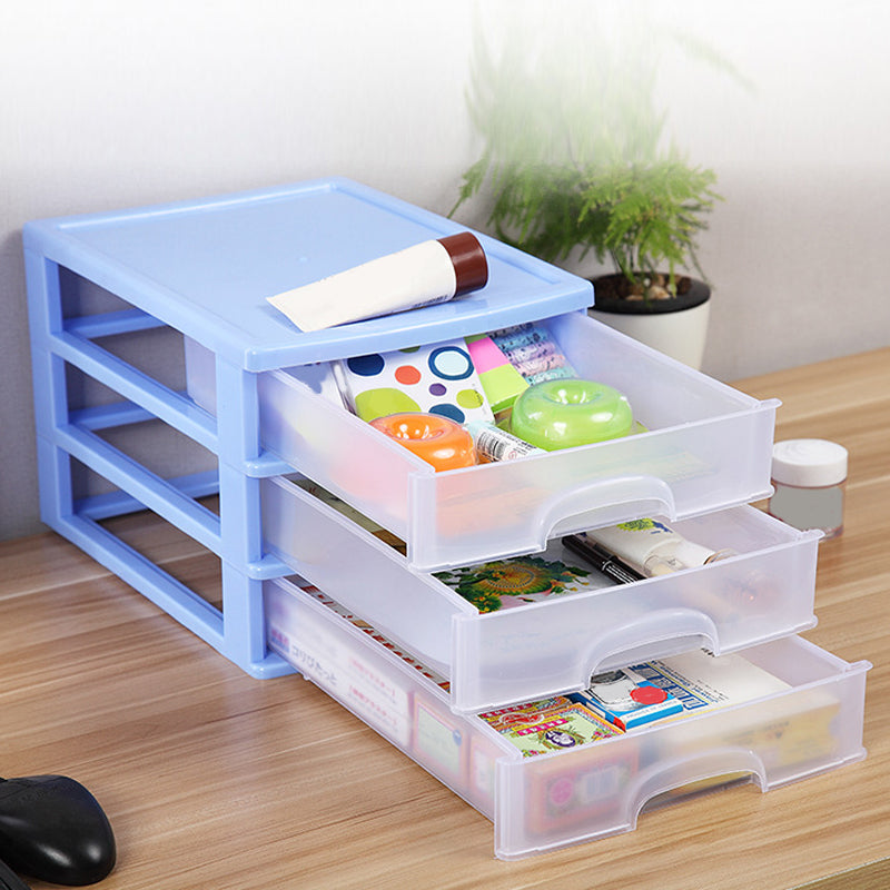 Coastal Cabinet Plastic Drawers Filing Cabinet for Home and Office