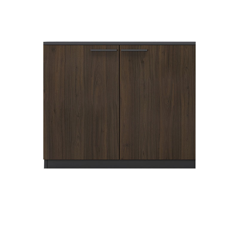 Modern Espresso File Cabinet Solid Wood Lateral File Cabinet with Storage Shelves