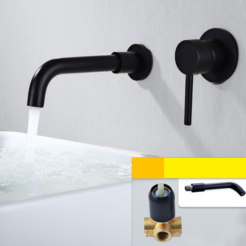 Wall Mounted Bronze Tub Filler Double Handles Bathtub Spout Tub Faucet Trim