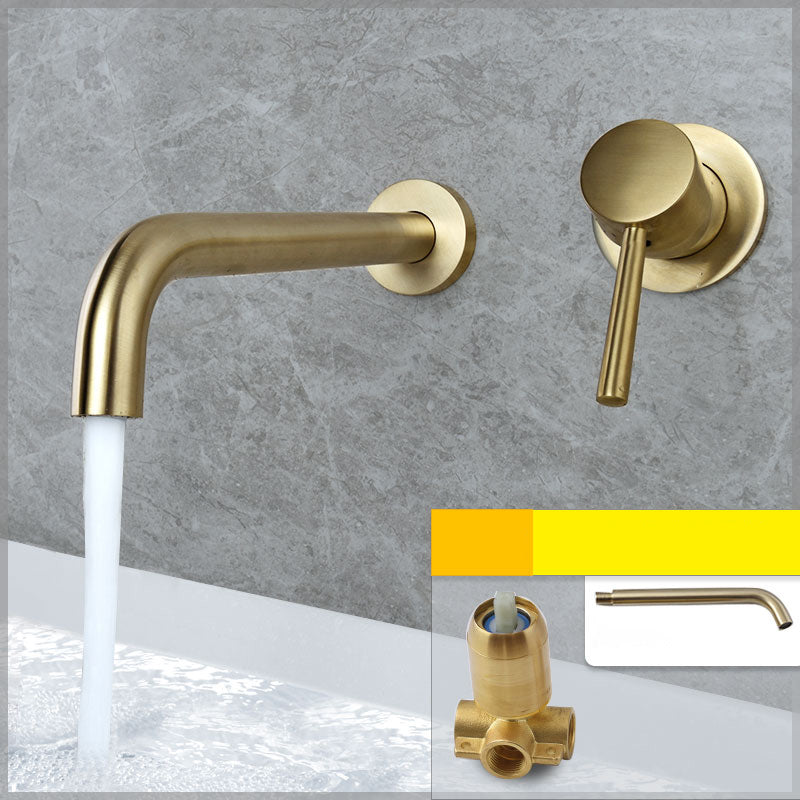 Wall Mounted Bronze Tub Filler Double Handles Bathtub Spout Tub Faucet Trim