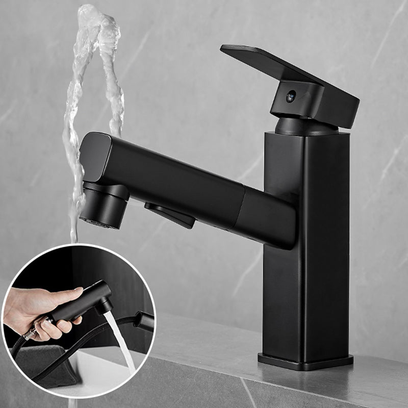 Bathroom Vessel Faucet Swivel Spout Single Handle Faucet with Pull down Sprayer