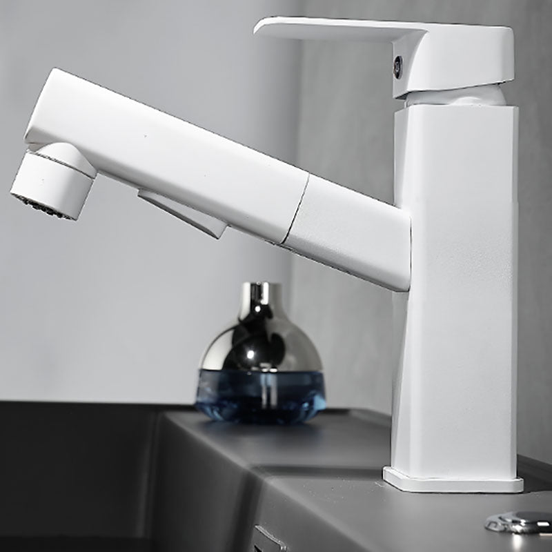 Bathroom Vessel Faucet Swivel Spout Single Handle Faucet with Pull down Sprayer
