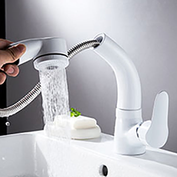 Vessel Sink Bathroom Faucet Swivel Spout Single Handle Faucet with Pull down Sprayer