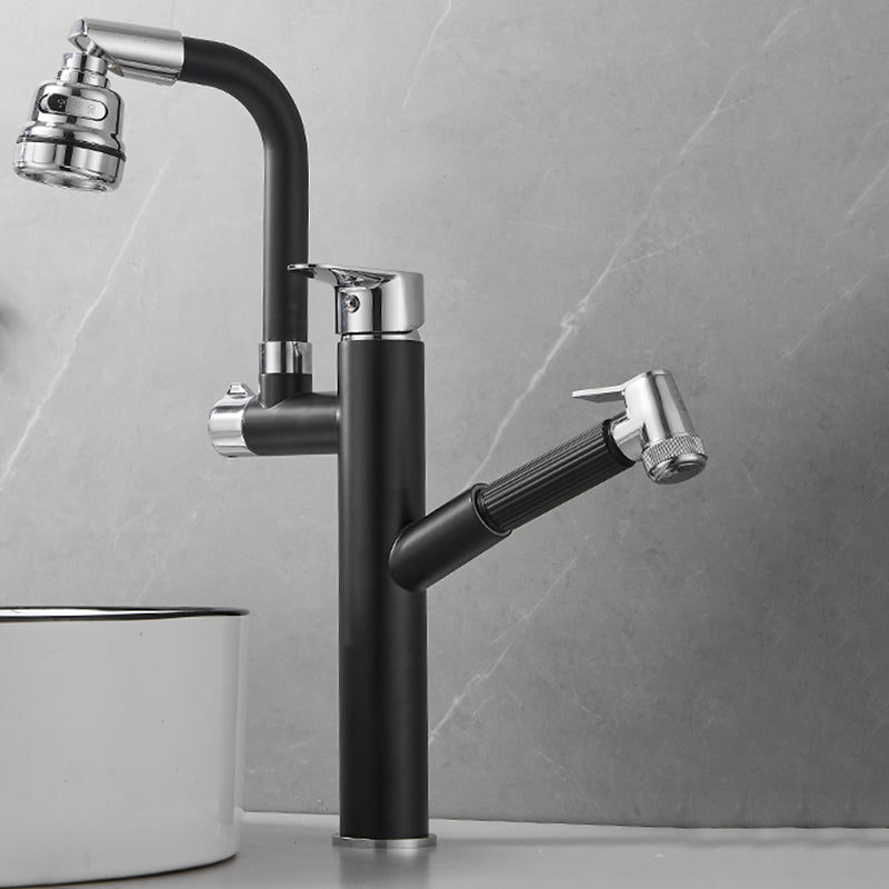 Luxury Vessel Sink Faucet Single Handle Swivel Spout with Side Spray