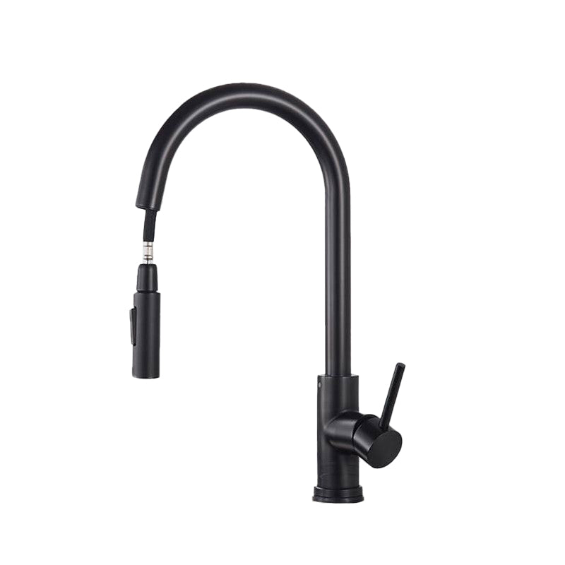 Kitchen Bar Faucet Swivel Spout Gooseneck Touch Sensor Faucet with Pull Down Sprayer