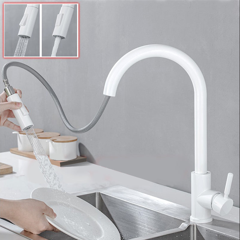 Kitchen Bar Faucet Swivel Spout Gooseneck Touch Sensor Faucet with Pull Down Sprayer