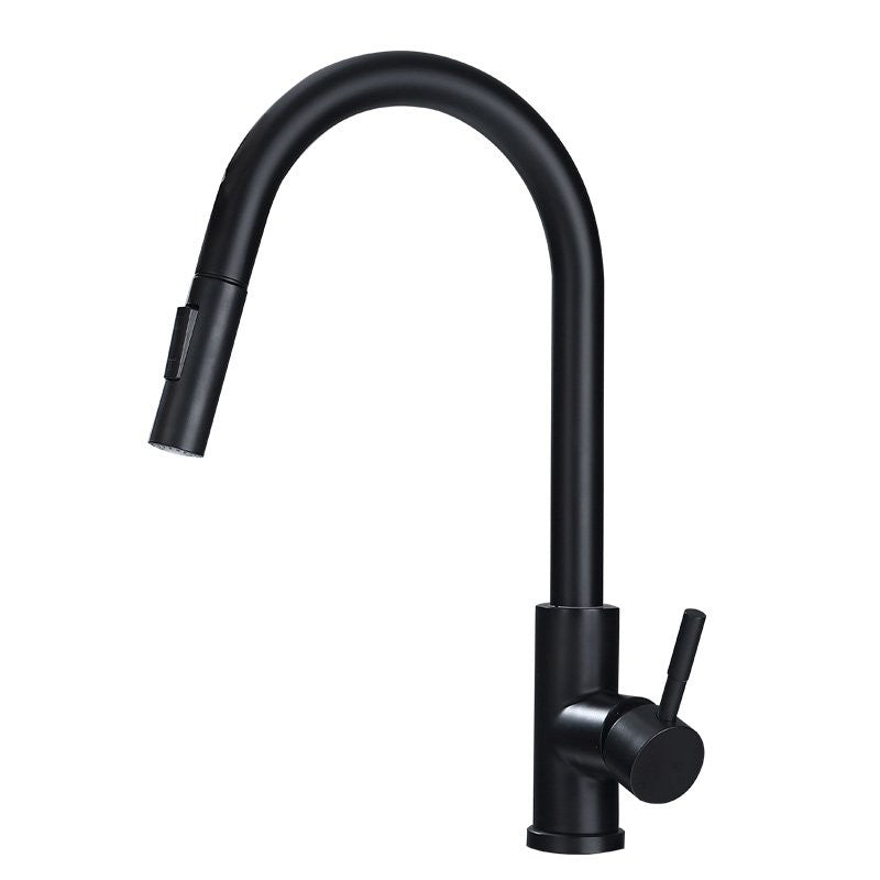 Kitchen Bar Faucet Swivel Spout Gooseneck Touch Sensor Faucet with Pull Down Sprayer