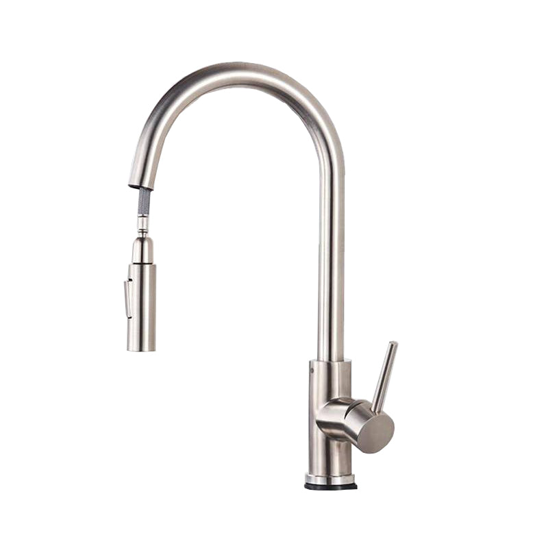 Kitchen Bar Faucet Swivel Spout Gooseneck Touch Sensor Faucet with Pull Down Sprayer