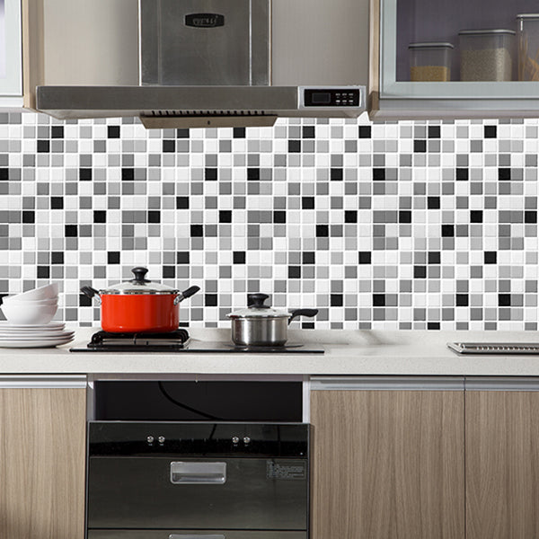 Mosaic Tile Wallpaper Plastic Waterproof Peel & Stick Mosaic Tile