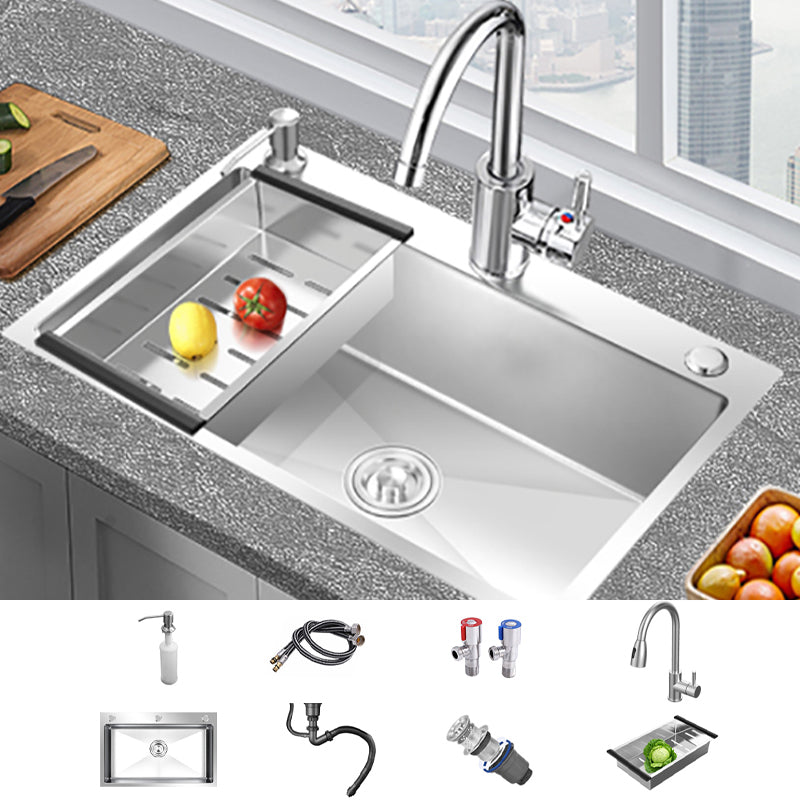 Modern Style Kitchen Sink Overflow Hole Design Drop-In Kitchen Sink with Soundproofing