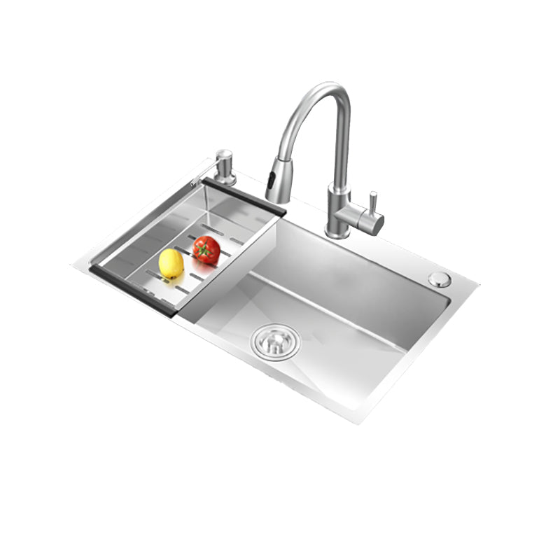 Modern Style Kitchen Sink Overflow Hole Design Drop-In Kitchen Sink with Soundproofing