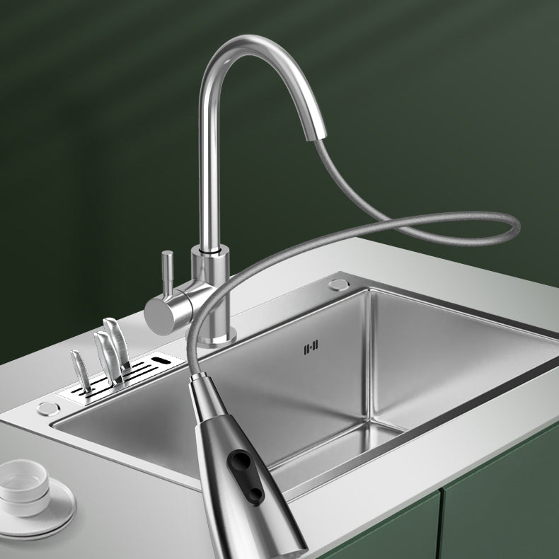 Modern Style Kitchen Sink Overflow Hole Design Drop-In Kitchen Sink with Soundproofing