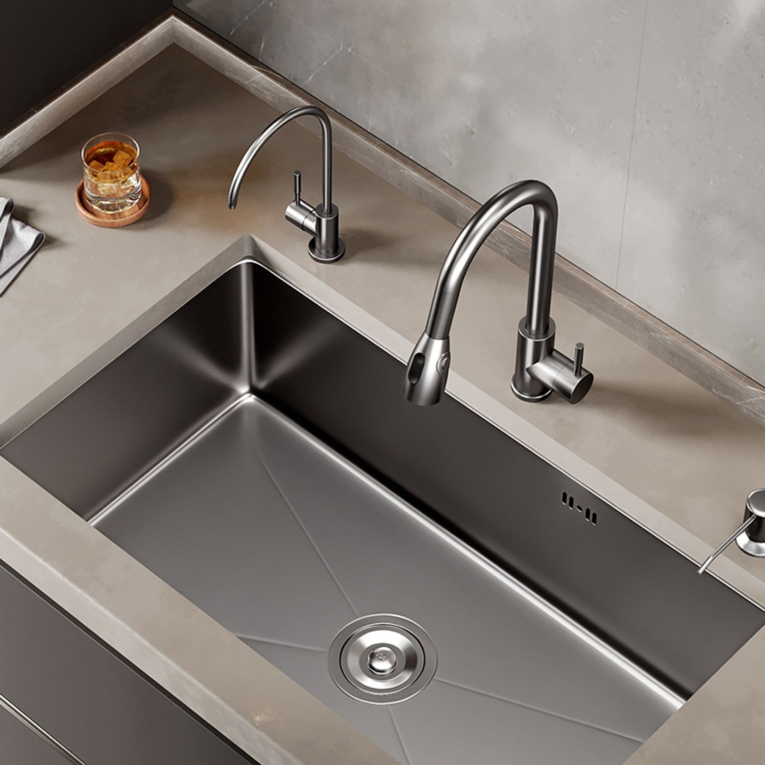 Kitchen Sink Noise-cancelling Design Modern Style Drop-In Kitchen Sink