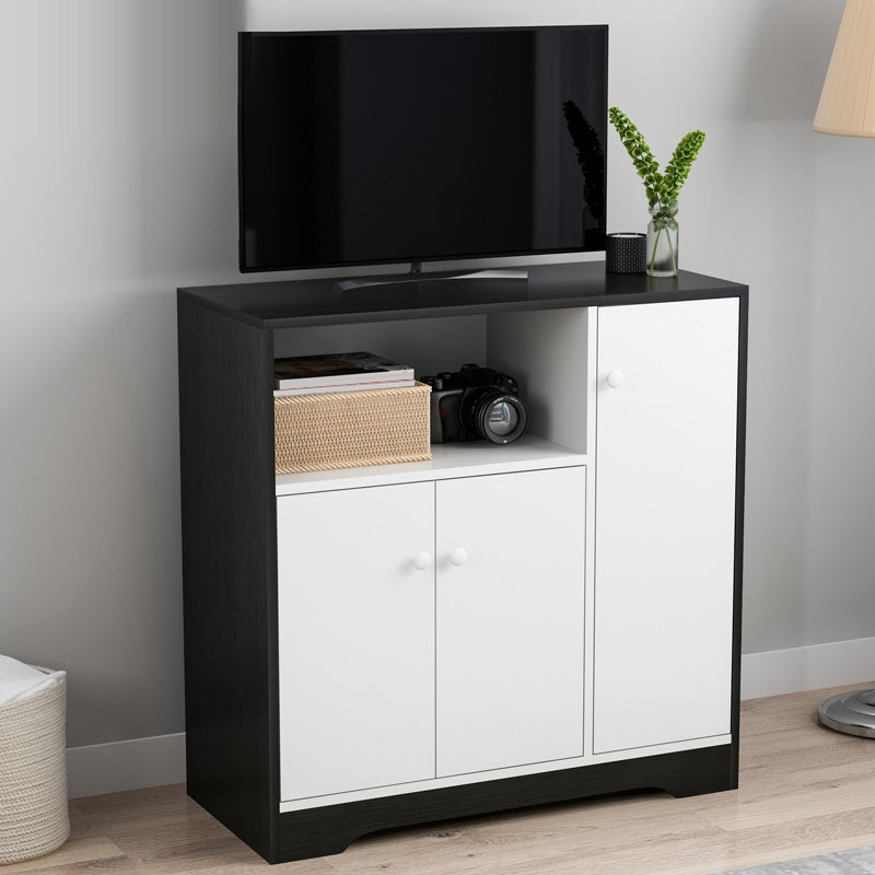 Contemporary Media Console Engineered Wood TV Stand Console with Doors