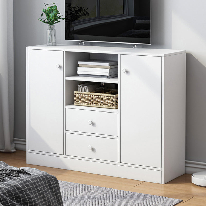 Contemporary Media Console Engineered Wood TV Stand Console with Doors