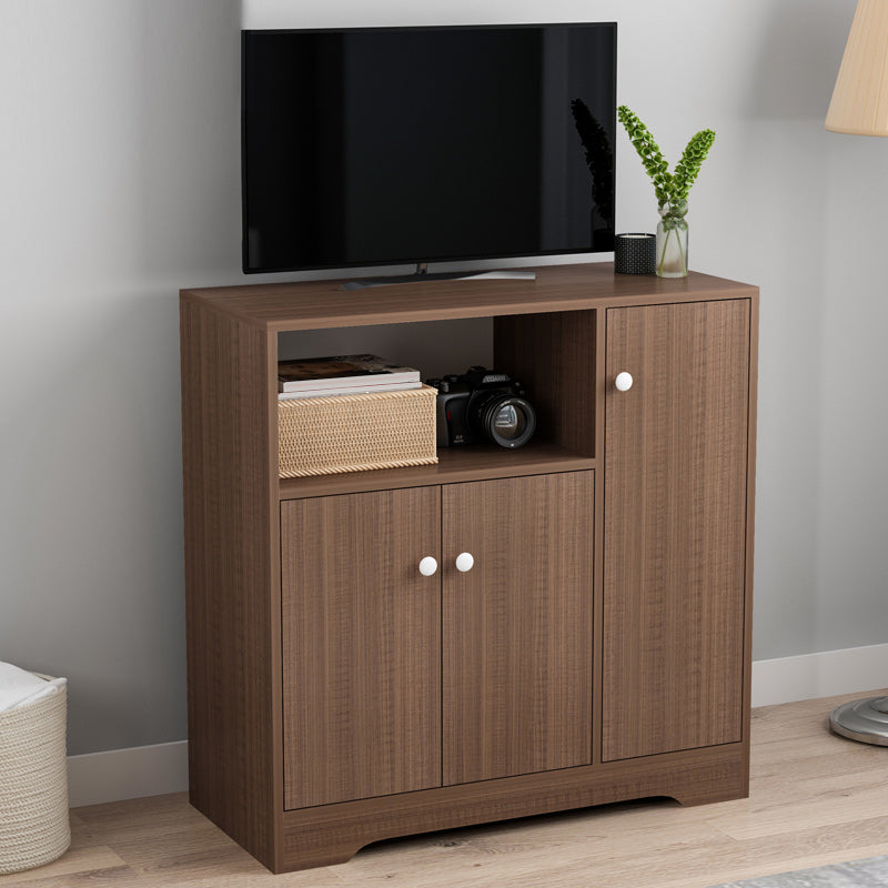 Contemporary Media Console Engineered Wood TV Stand Console with Doors