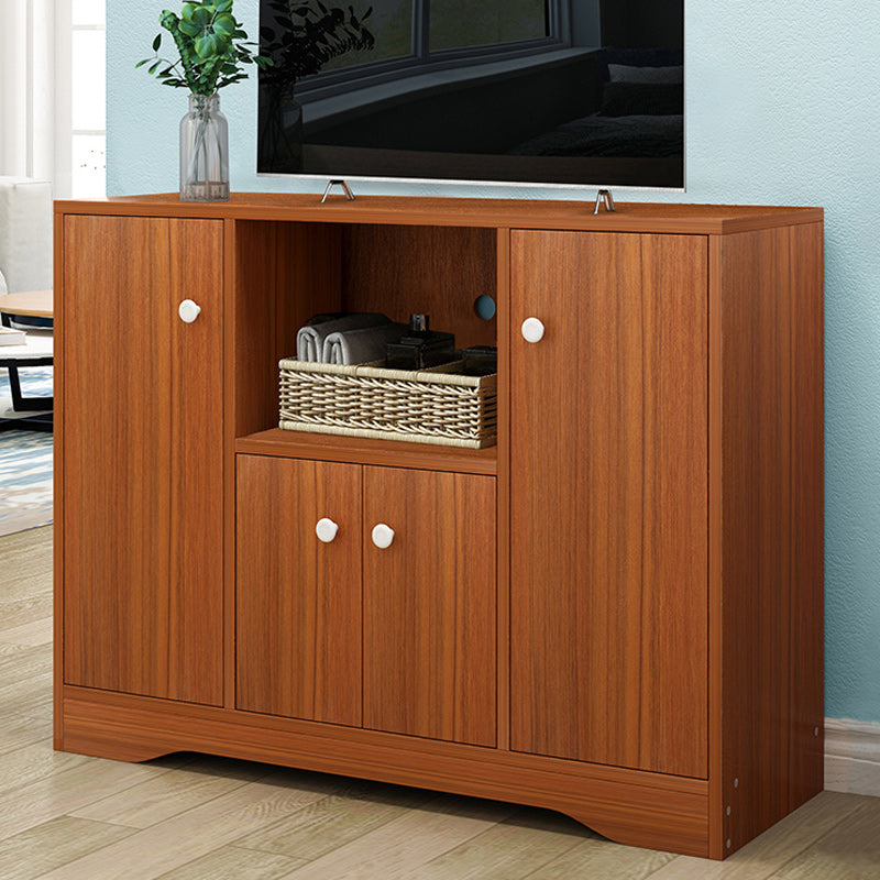 Contemporary Media Console Engineered Wood TV Stand Console with Doors