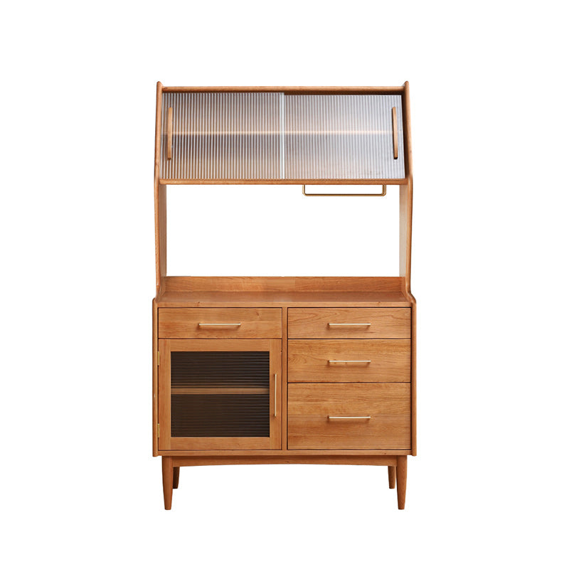 Contemporary Dining Hutch Pine Hutch Buffet with Doors for Dining Room