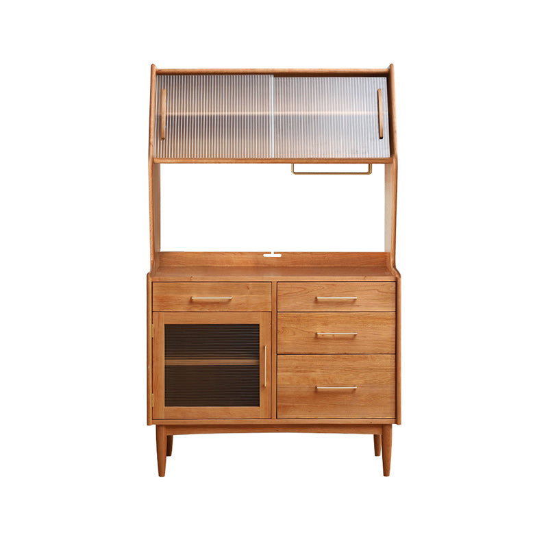 Contemporary Dining Hutch Pine Hutch Buffet with Doors for Dining Room