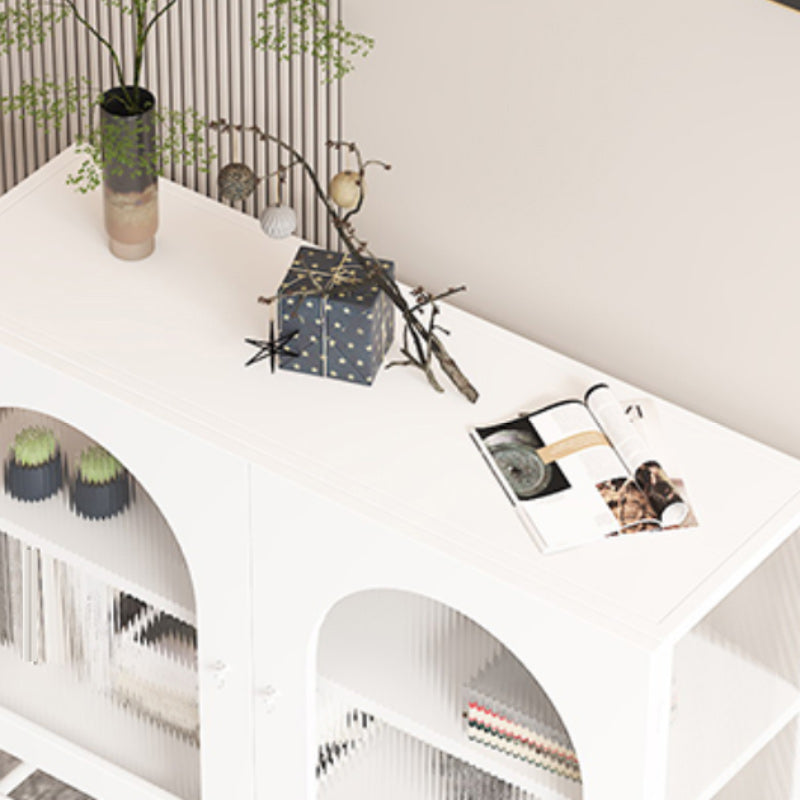 Contemporary Curio Cabinet Metal Storage Cabinet with Doors for Dining Room