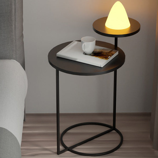 Contemporary Metal Accent Table Nightstand Antique Finish Night Table