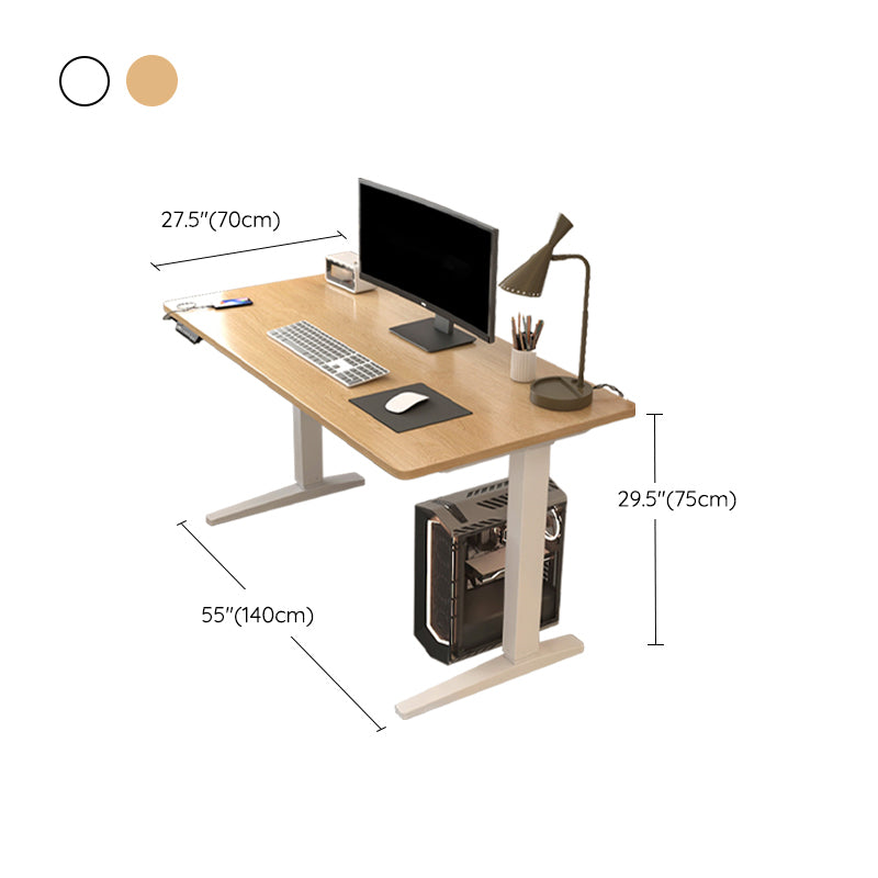 Modern Style Office Desks Rectangular Shape Task Desk with 2-Legs for Home