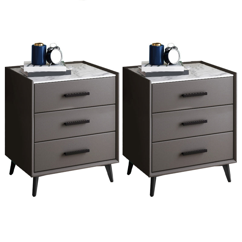 Contemporary Night Table Storage Accent Table Nightstand with 2/3 Drawers for Home